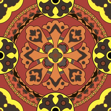 Dikişsiz zarif dekoratif desen. Seramik Fayans. Şark geleneksel süs. Oryantal ve etnik sanat Tema.