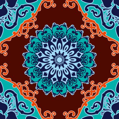 Dikişsiz zarif dekoratif desen. Seramik Fayans. Şark geleneksel süs. Oryantal ve etnik sanat Tema.