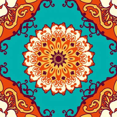 Dikişsiz zarif dekoratif desen. Seramik Fayans. Şark geleneksel süs. Oryantal ve etnik sanat Tema.