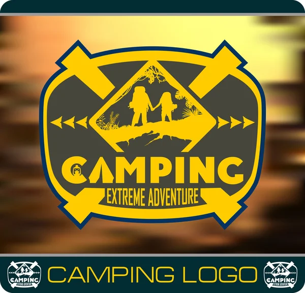 Camping extreme Abenteuer Logo — Stockvektor