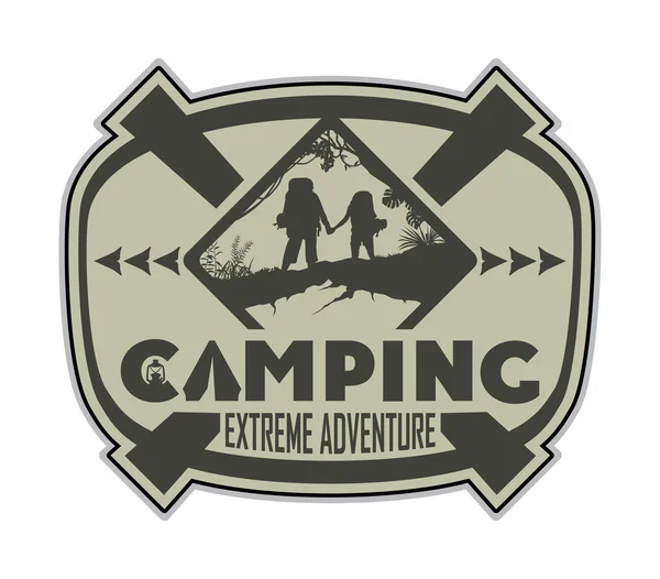 Camping extreme Abenteuer Logo — Stockvektor