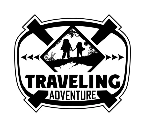 Logo aventura de viaje . — Vector de stock