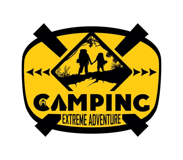 キャンプの極端な冒険ロゴ — ストックベクタ
