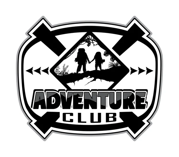 Abenteuer-Logo. Vektor Outdoor Expedition Emblem. — Stockvektor