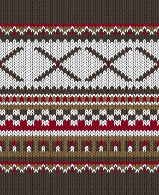 Seamless Knitted Pattern. Norwegian sweater ornaments. Textile texture