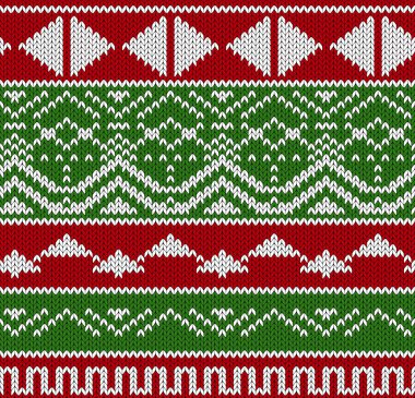 Seamless Knitted Pattern. Norwegian sweater ornaments. Textile texture