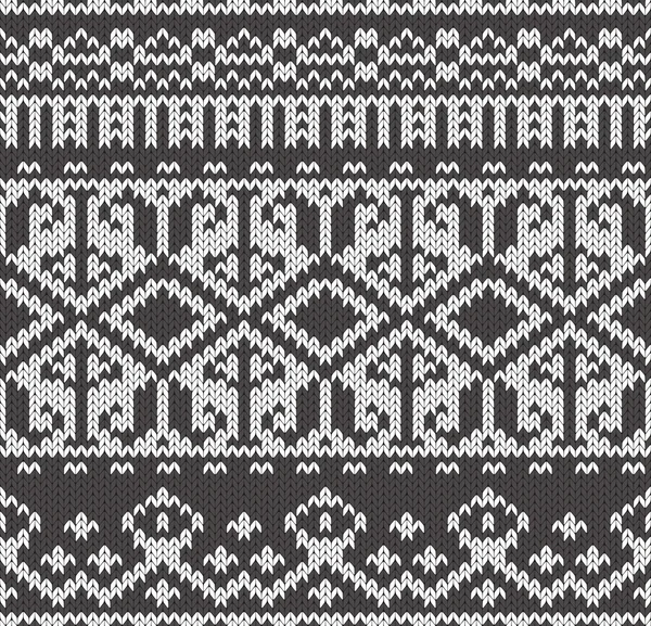 Nahtloses Strickmuster. Norwegische Pullover-Ornamente. Textile Textur — Stockvektor