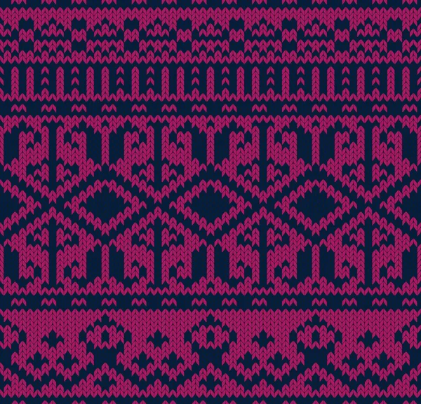 Nahtloses Strickmuster. Norwegische Pullover-Ornamente. Textile Textur — Stockvektor