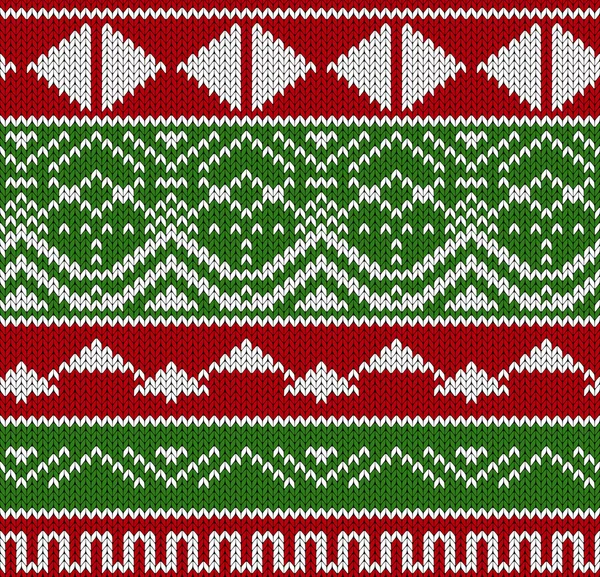 Seamless Knitted Pattern. Norwegian sweater ornaments. Textile texture — Stock Vector