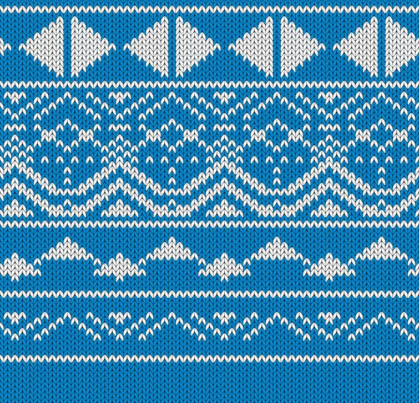 Seamless Knitted Pattern. Norwegian sweater ornaments. Textile texture — Stock Vector