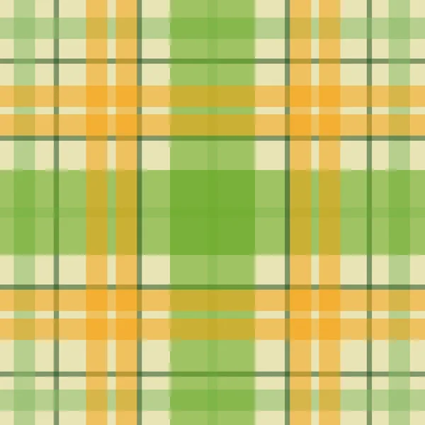 Patrón de tartán escocés sin costura vectorial en verde, naranja, beige. Diseño celta británico o irlandés para textiles, ropa, tela o para envolver, fondos, papel pintado — Archivo Imágenes Vectoriales