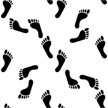 Vector seamless bare footprint pattern. Collection of bare foots. Design for frames, textile, fabric, invitation and greeting cards, booklets and brochures, website clipart