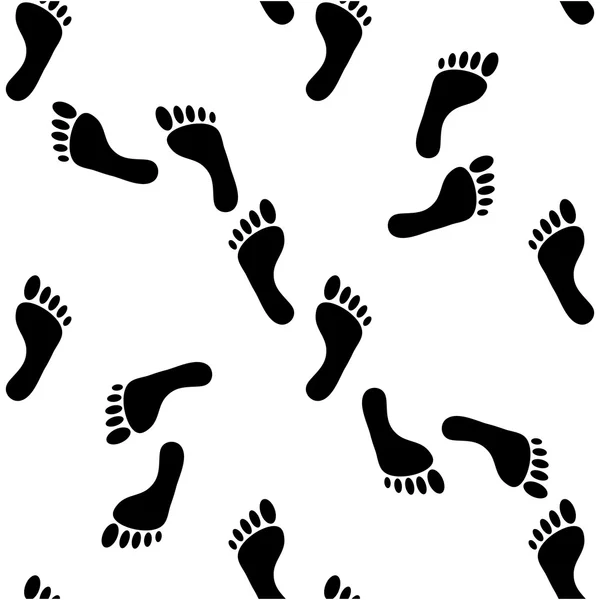 Vector seamless bare footprint pattern. Collection of bare foots. Design for frames, textile, fabric, invitation and greeting cards, booklets and brochures, website — Stock Vector