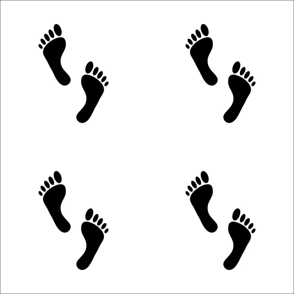 Vector seamless bare footprint pattern. Collection of bare foots. Design for frames, textile, fabric, invitation and greeting cards, booklets and brochures, website — Stock Vector