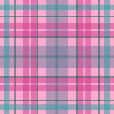 Vektör sorunsuz İskoç tartan desende pembe, mavi, mor, violet. İngiliz veya İrlandalı Kelt bebek tasarım Tekstil, kumaş veya kaydırma, arka plan, duvar kağıdı, Web siteleri için