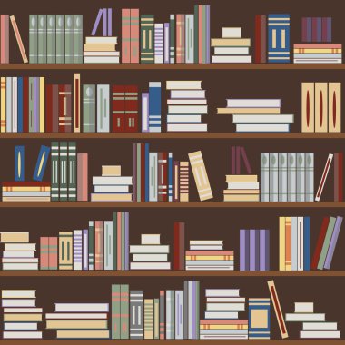 Vektör sorunsuz bokkshelf desen