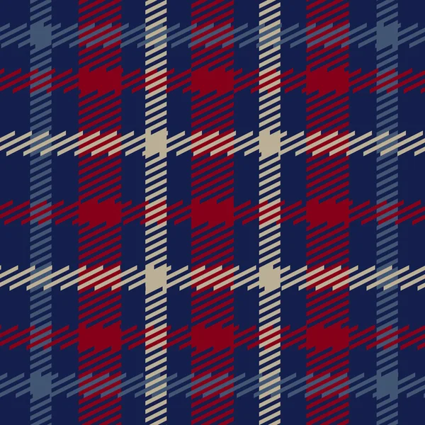 Modello tartan scozzese senza cuciture vettoriale in blu navy, rosso, beige e blu. Disegno celtico britannico o irlandese per tessuti, vestiti, tessuti o per avvolgere, sfondi, carte da parati — Vettoriale Stock