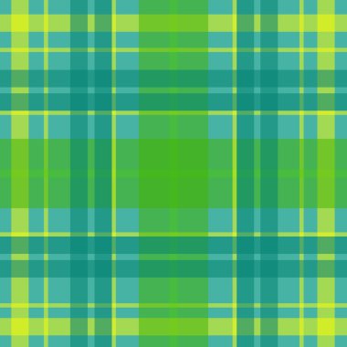 Vector seamless scottish tartan pattern in green, blue, turquoise, yellow. British or irish celtic design for textile, clothes, fabric or for wrapping, backgrounds, wallpaper