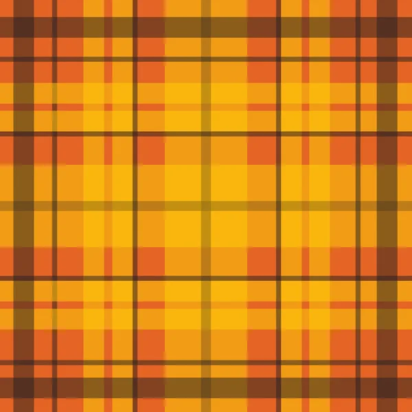 Patrón de tartán escocés sin costura vectorial en naranja, negro, rojo, amarillo. Diseño celta británico o irlandés para textiles, ropa, tela o para envolver, fondos, papel pintado — Archivo Imágenes Vectoriales