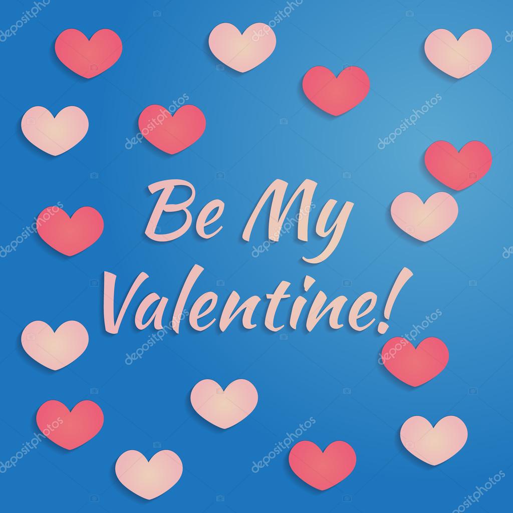 Giorno di San Valentino vettoriale nei colori rosa e blu con cuore Giorno di San Valentino vettoriale nei colori rosa e blu con cuore con le ombre Design per auguri pleanno San Valentino biglietti d invito menu