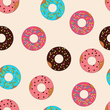 Vektör desen donuts karamel tepesi ile