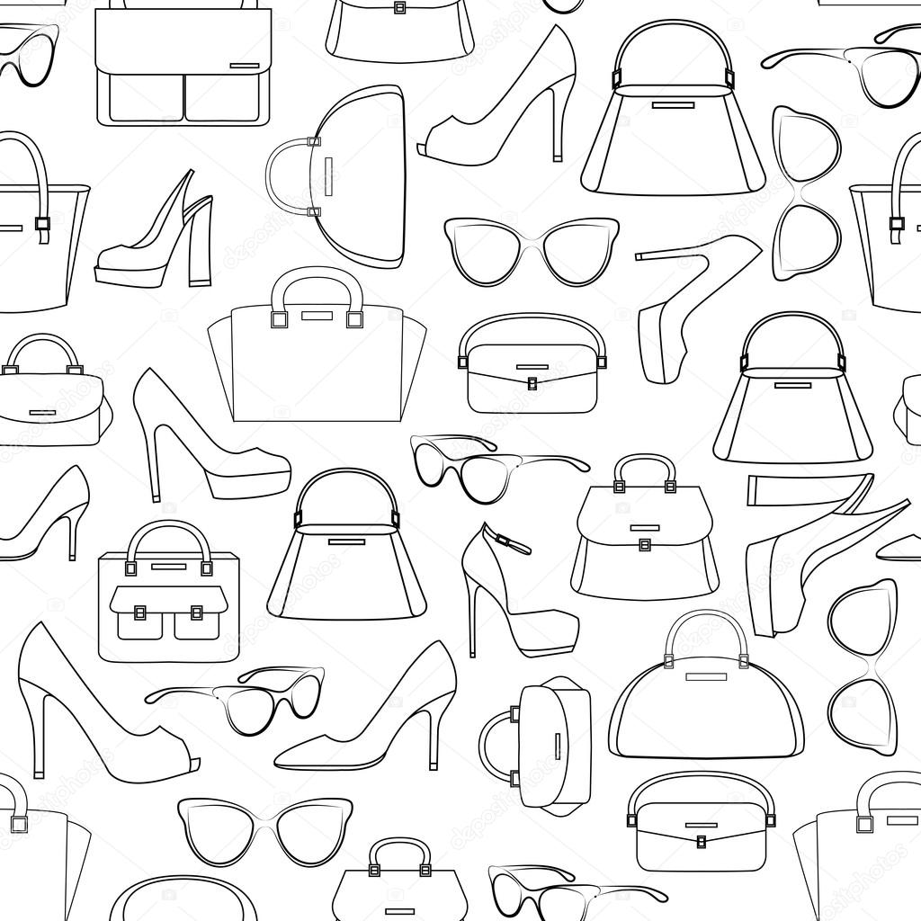 Bag and shoes vector sale