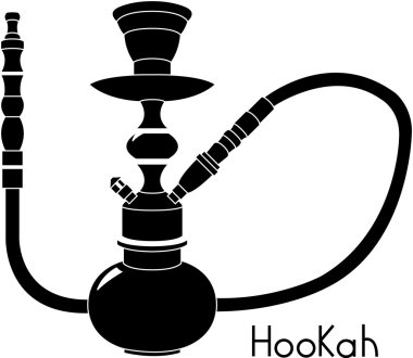 Nargile illüstrasyon izole beyaz arka plan üzerinde