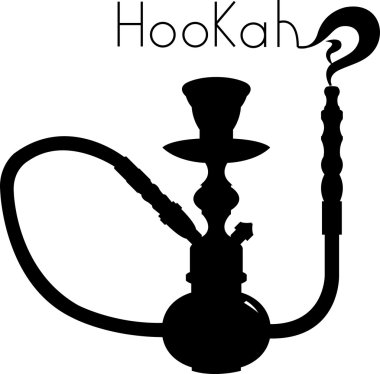 Nargile illüstrasyon izole beyaz arka plan üzerinde