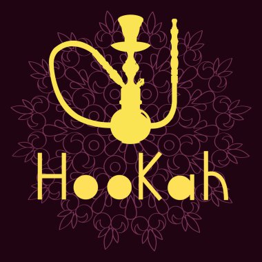 Nargile illüstrasyon izole mor zemin üzerine