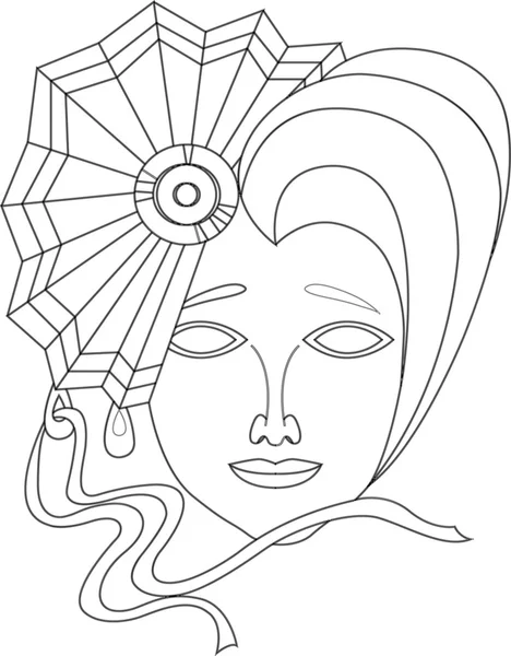Icono vectorial de máscara de carnaval sobre fondo blanco — Vector de stock