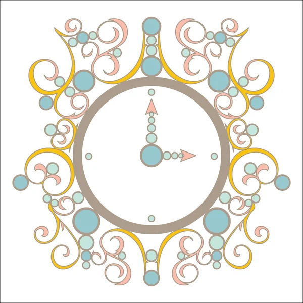 Vector viejo reloj vintage con rosa y azul — Vector de stock