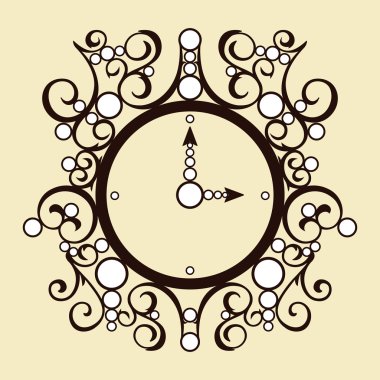 Vektör yaşlı vintage saat bej renkli arka plan üzerinde