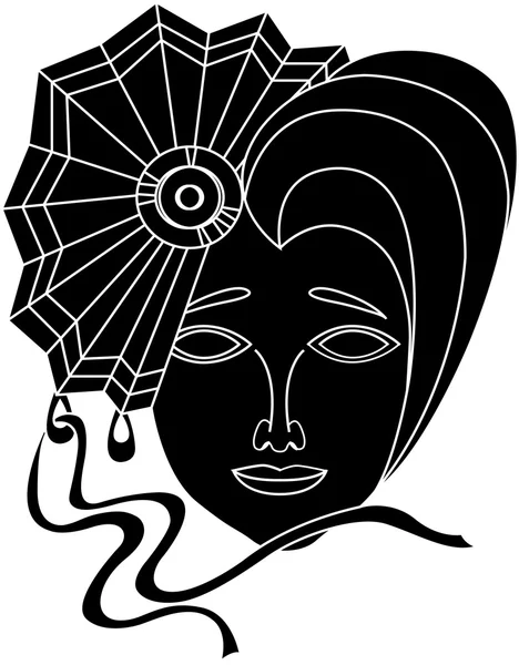 Icono vectorial de máscara de carnaval sobre fondo blanco — Vector de stock