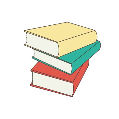 Vektör çizim kitapları düz tasarım stili ayarla