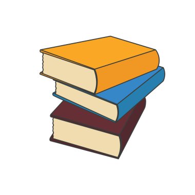 Vektör çizim kitapları düz tasarım stili ayarla