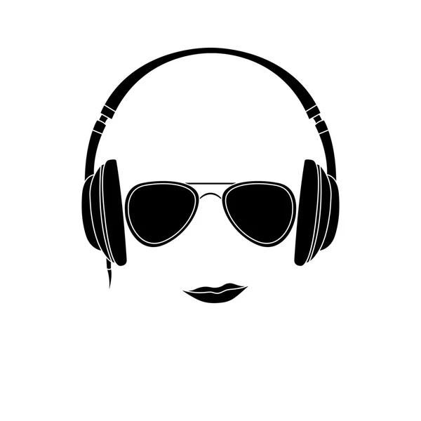 Illustration vectorielle de l'homme avec écouteurs — Image vectorielle