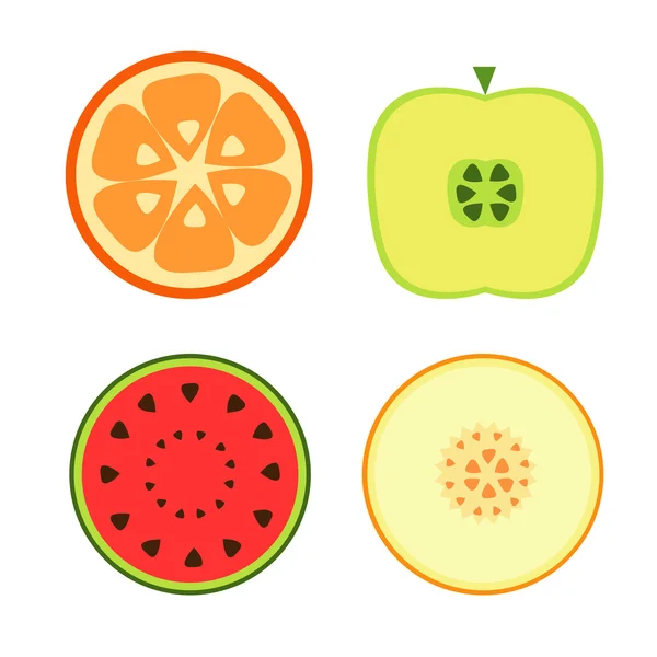 Fruits on a white background — Stock Vector