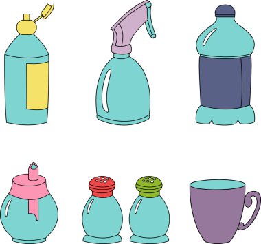 Derma mutfak öğeleri illüstrasyon vektör