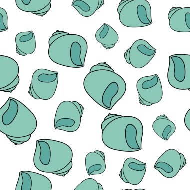 Beyaz zemin üzerine mavi kabuk deseni