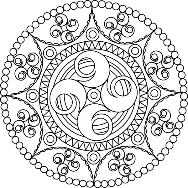 Ornamento vectorial circular. Patrón redondo mandala . — Vector de stock