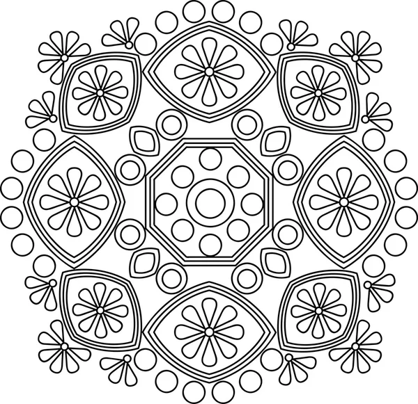 Ornamento vectorial circular. Patrón redondo mandala . — Vector de stock