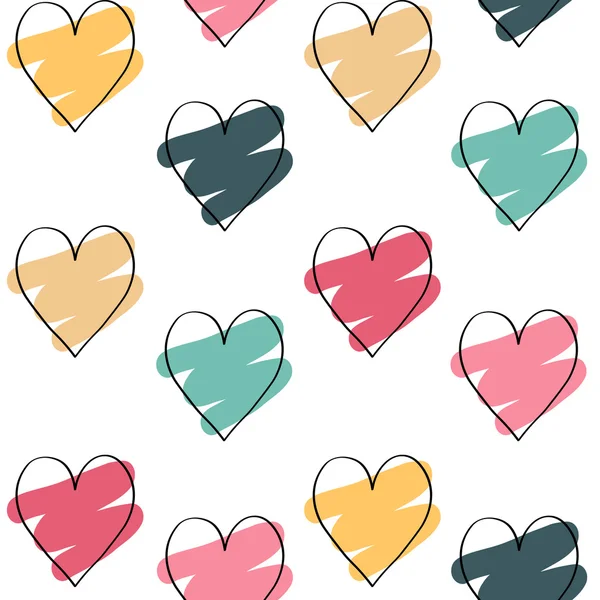 Fondo de San Valentín con corazones coloridos — Vector de stock