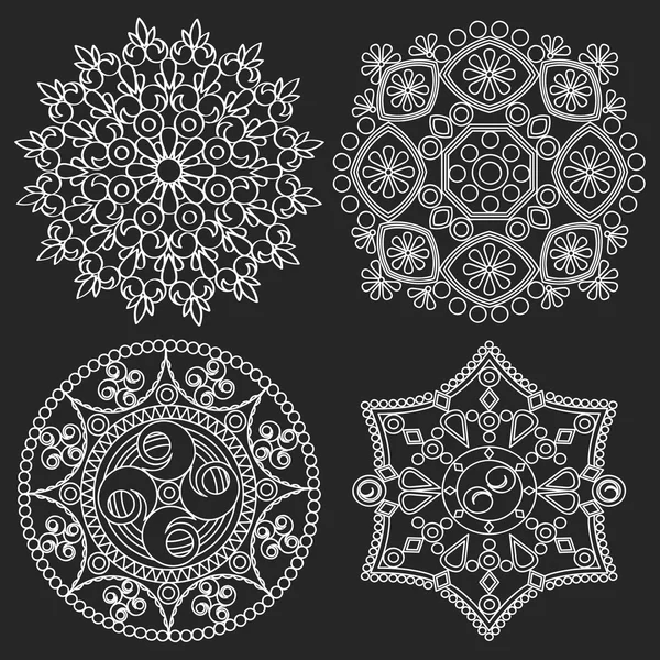 Ornamento vectorial circular. Patrón redondo mandala . — Vector de stock