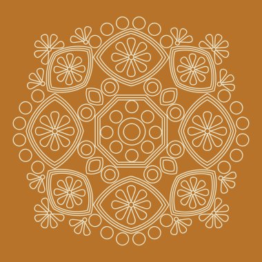 Dairesel vektör süsleme. Yuvarlak model mandala.