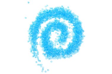 Beyaz arka plan üzerinde parlak cam boncuk curl