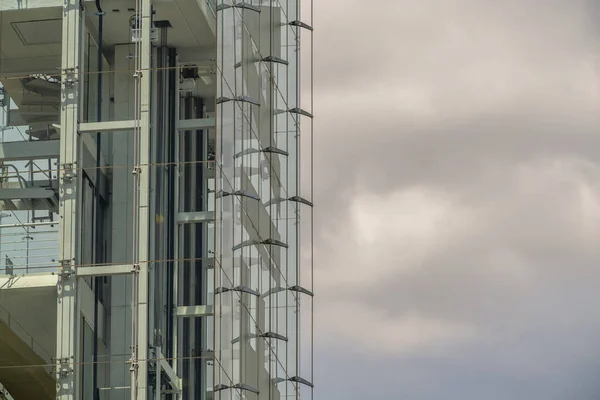 Detail Skleněných Výtahů Muzea Reina Sofia Madridu Španělsku — Stock fotografie