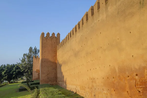 Parede Barro Colorido Medina Rabat Capital Marrocos — Fotografia de Stock