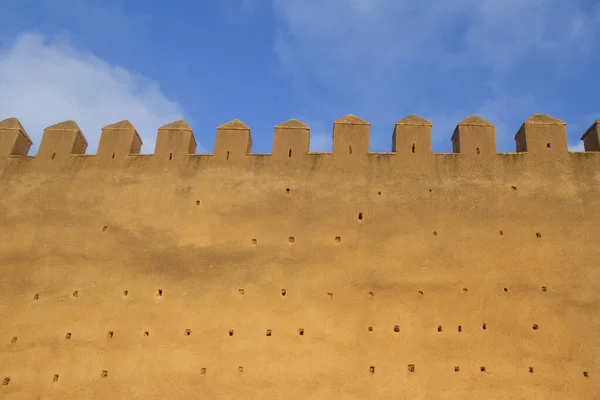 Argilla Colorata Vecchia Parete Della Medina Rabat Marocco — Foto Stock