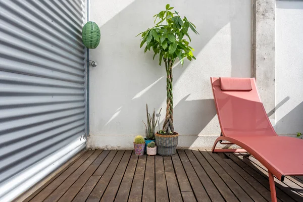 Terraço Uma Grande Cobertura Cidade Com Rede Cor Terra Pisos — Fotografia de Stock