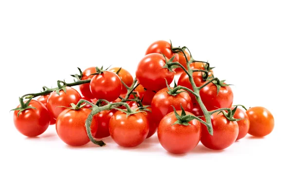 Pile Cherry Tomatoes Made Few Branches Red Tomatoes White Background Royalty Free Stock Images